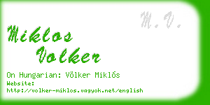 miklos volker business card